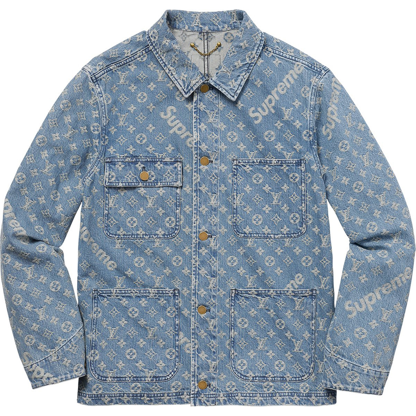 シュプリーム　ヴィトン　Jacquard Denim Chore Coat