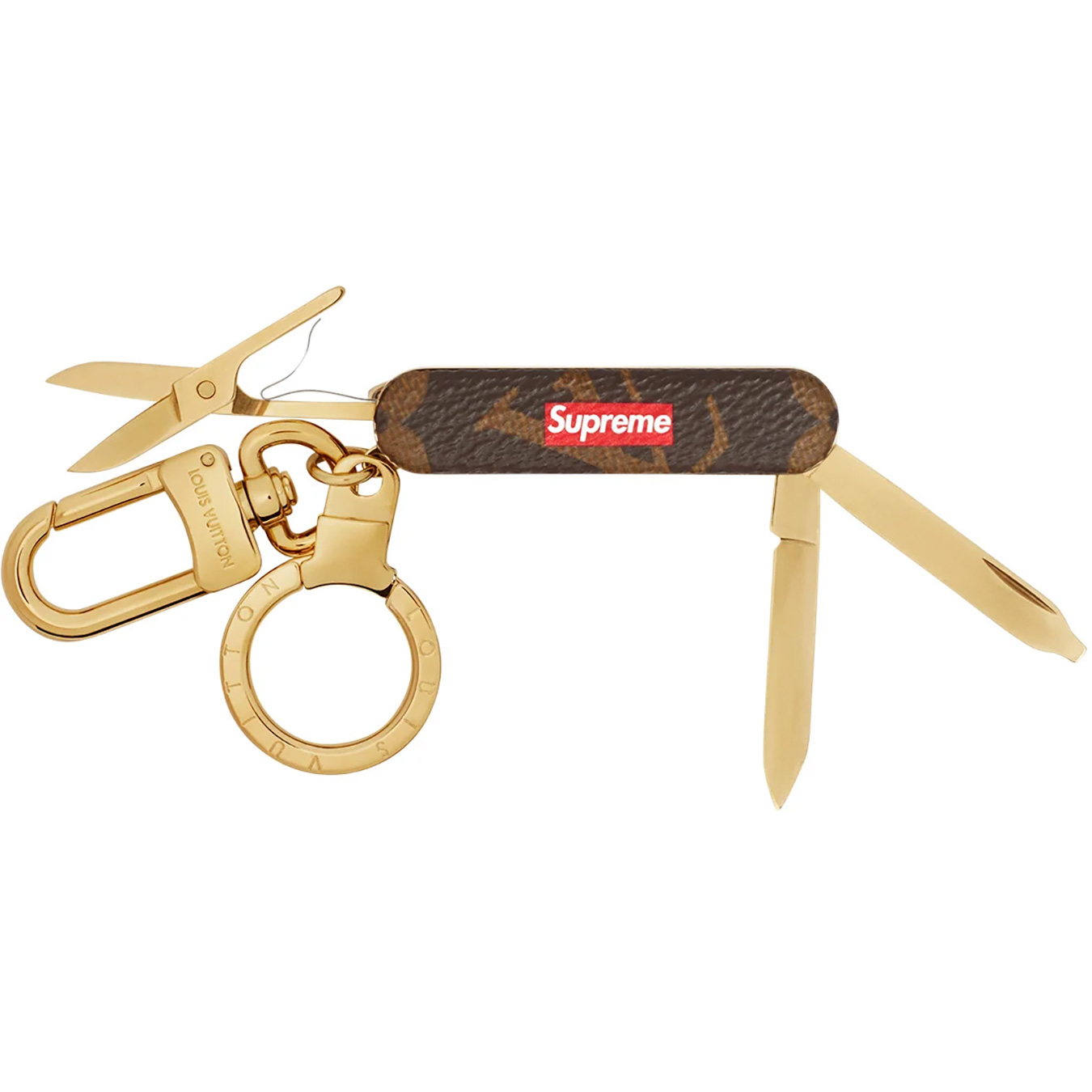 Louis Vuitton/Supreme Pocket Knife Keychain