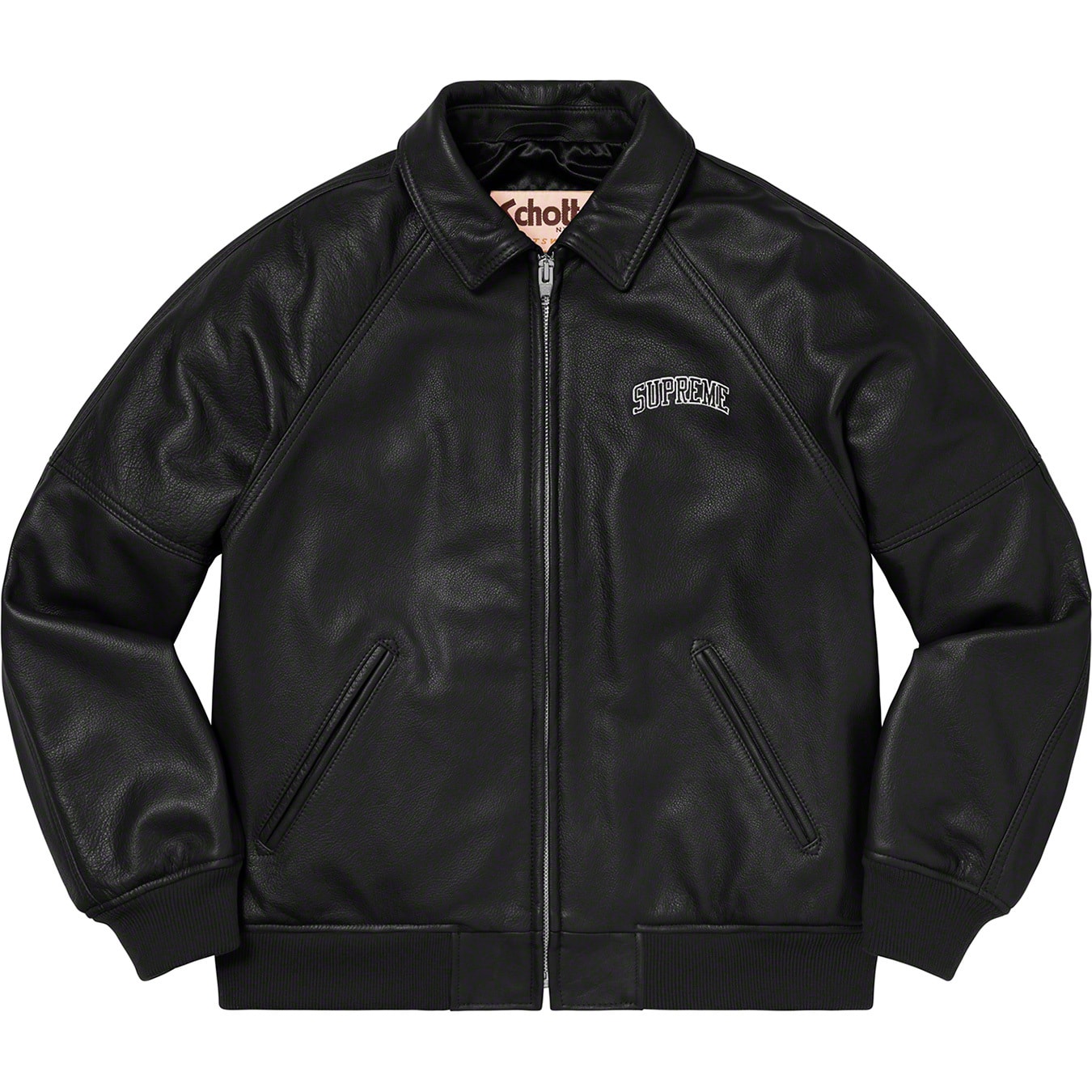 Martin Wong/Supreme Schott® 8-Ball Leather Varsity Jacket