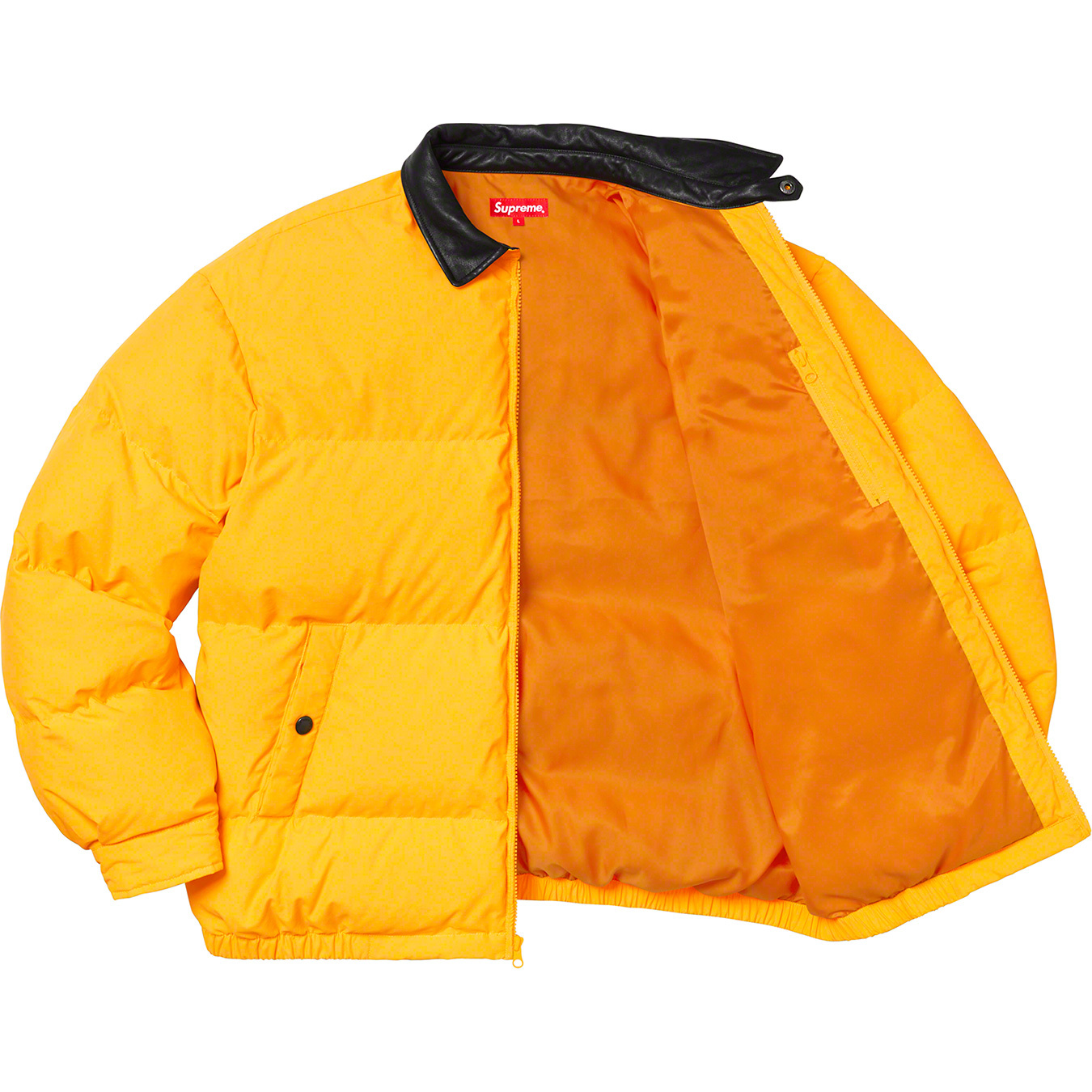 Leather Collar Puffy Jacket | Supreme 19fw