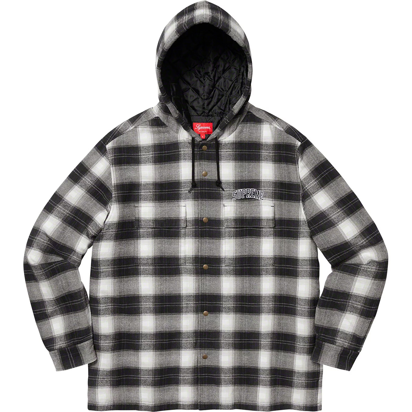 Supreme Quilted Hooded Plaid Shirt