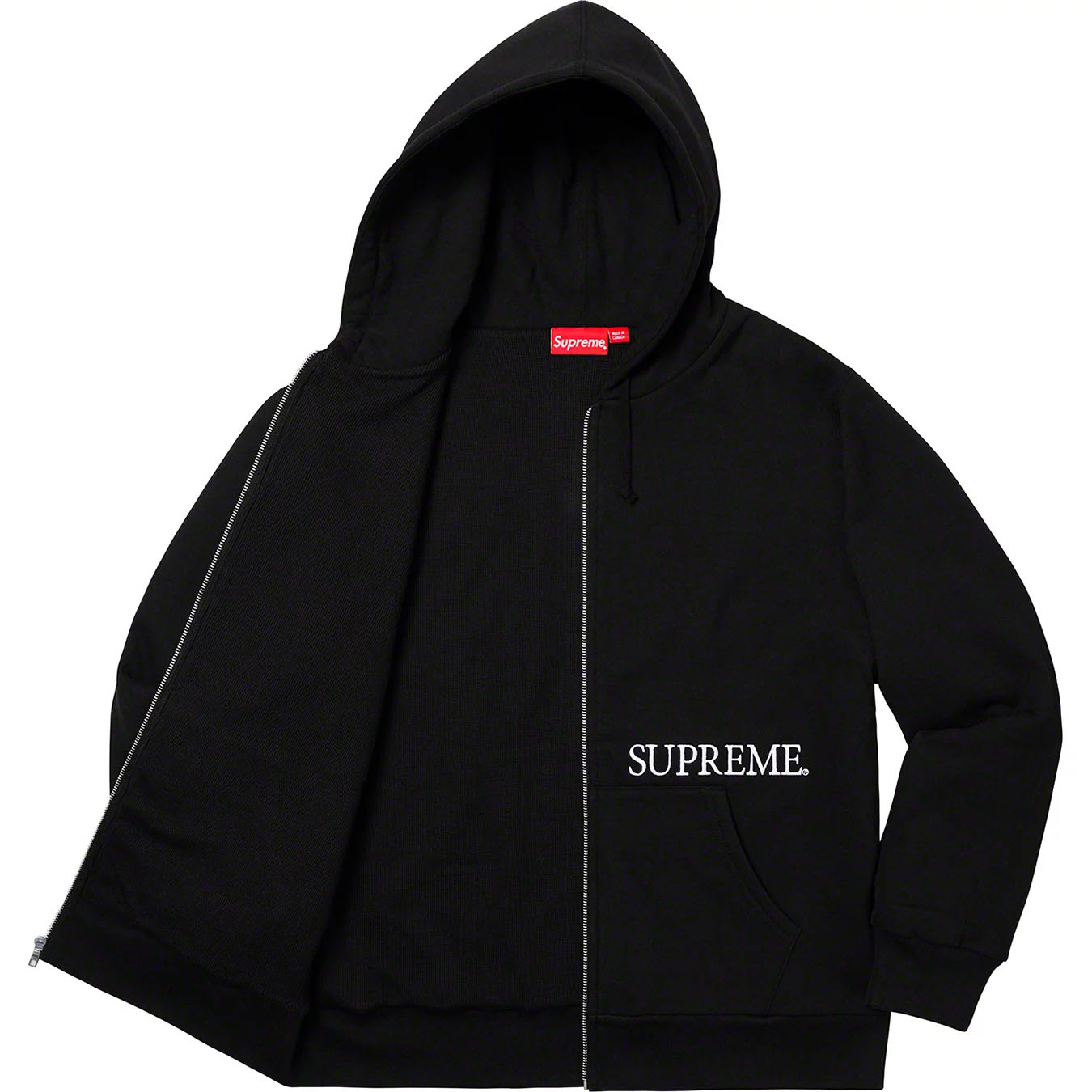 Supreme Thermal Zip Up Hooded Sweatshirt