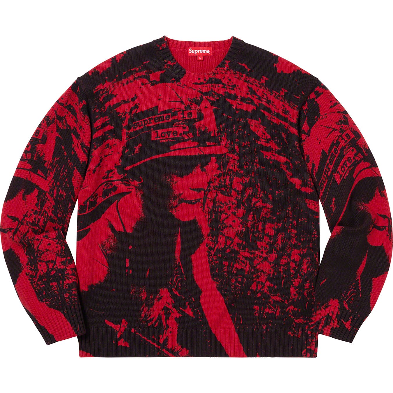 supreme【名作】supreme is love sweater XL RED