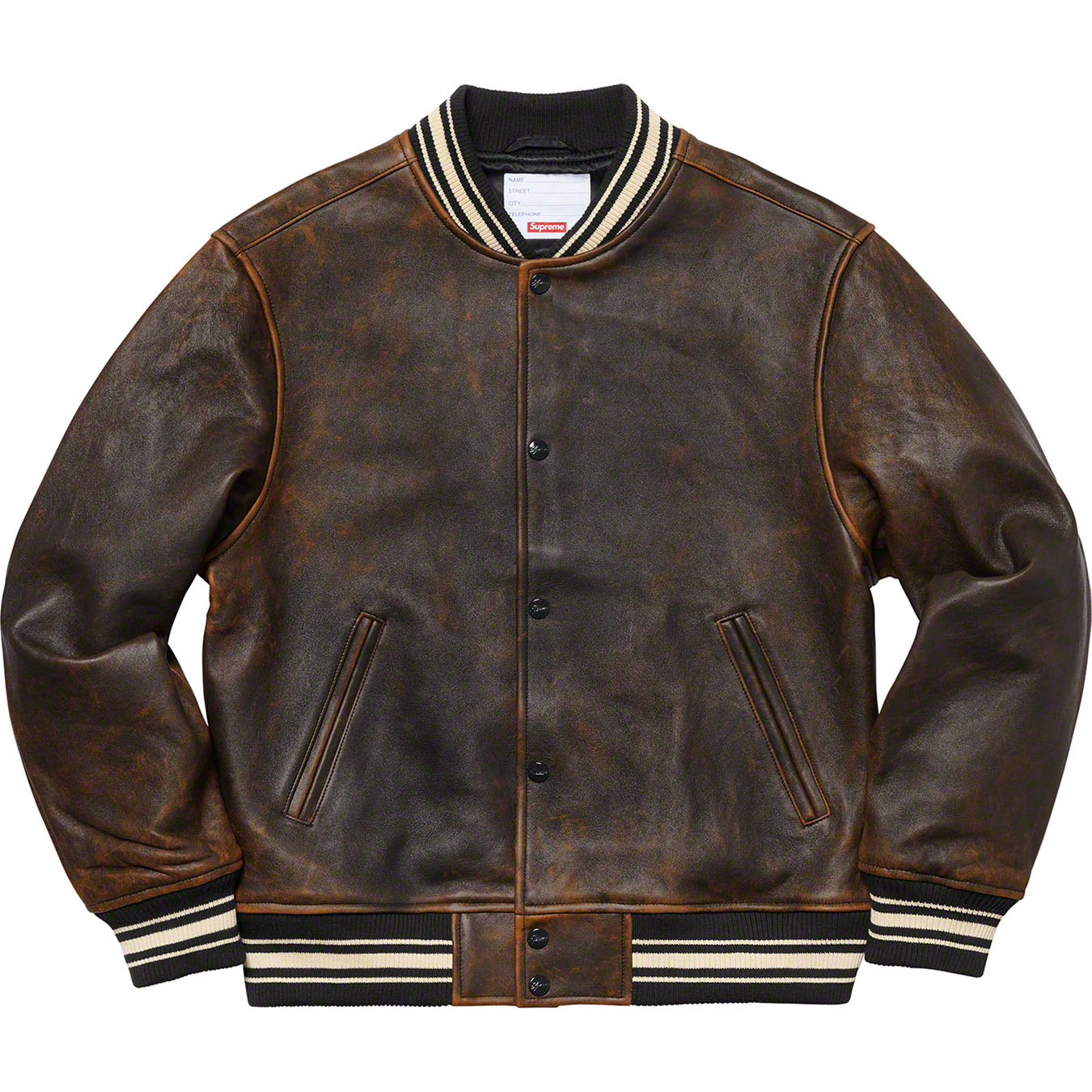 Supreme Leather Varsity Jacket