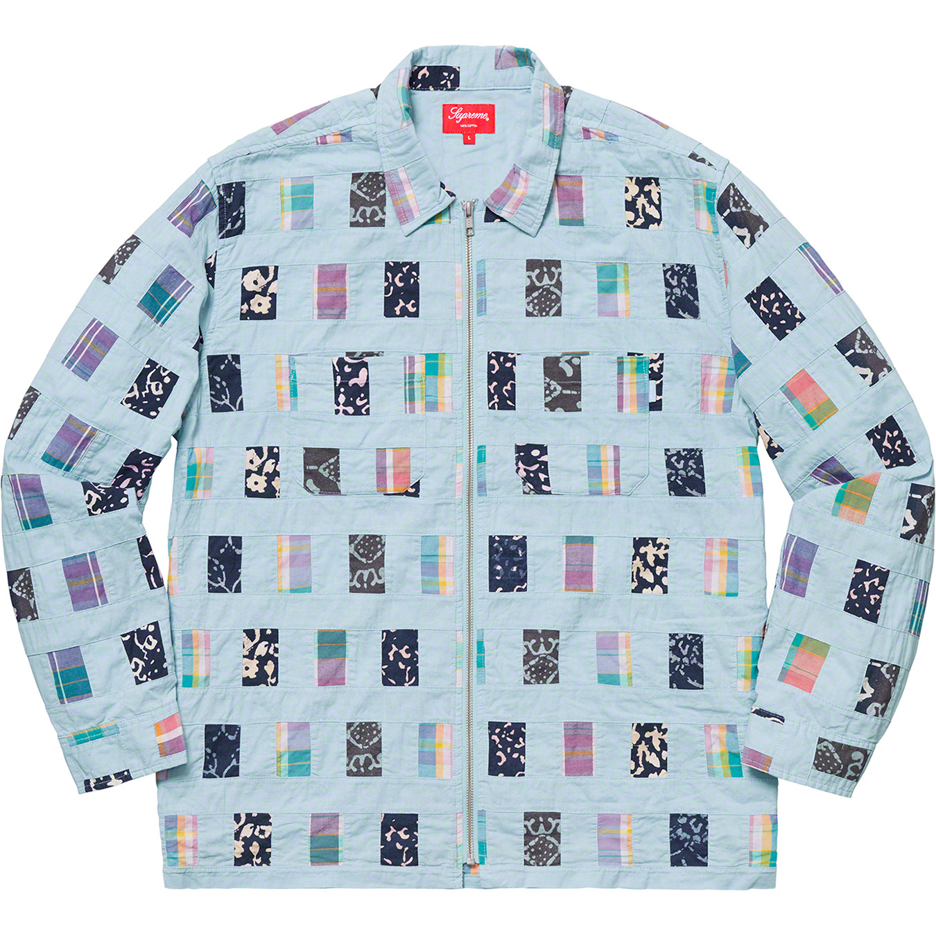 Patchwork Zip Up Shirt | Supreme 19ss