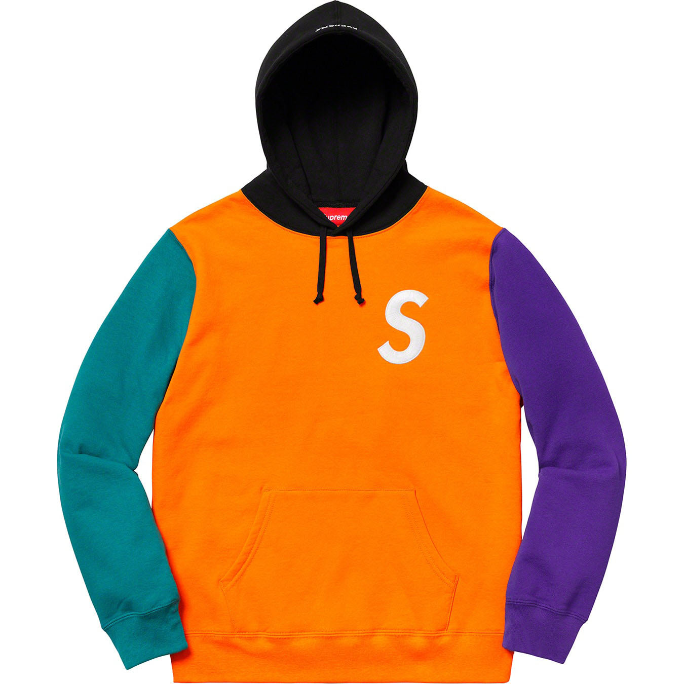 Supreme S Logo Colorblocked Hooded Sweatshirt