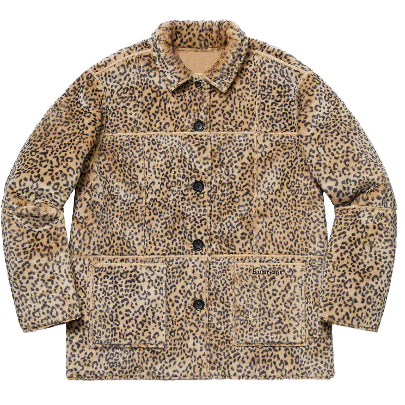 Supreme Reversible Faux Suede Leopard