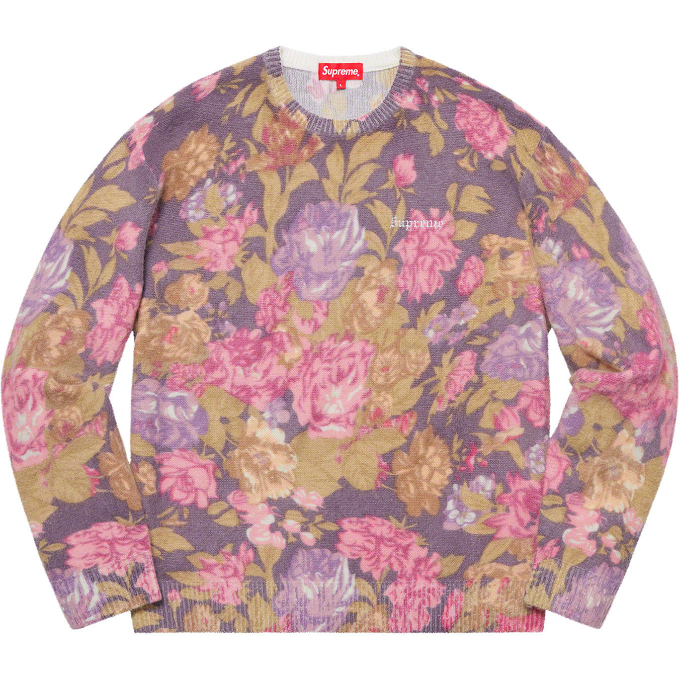 Supreme Printed Floral Angora Sweater