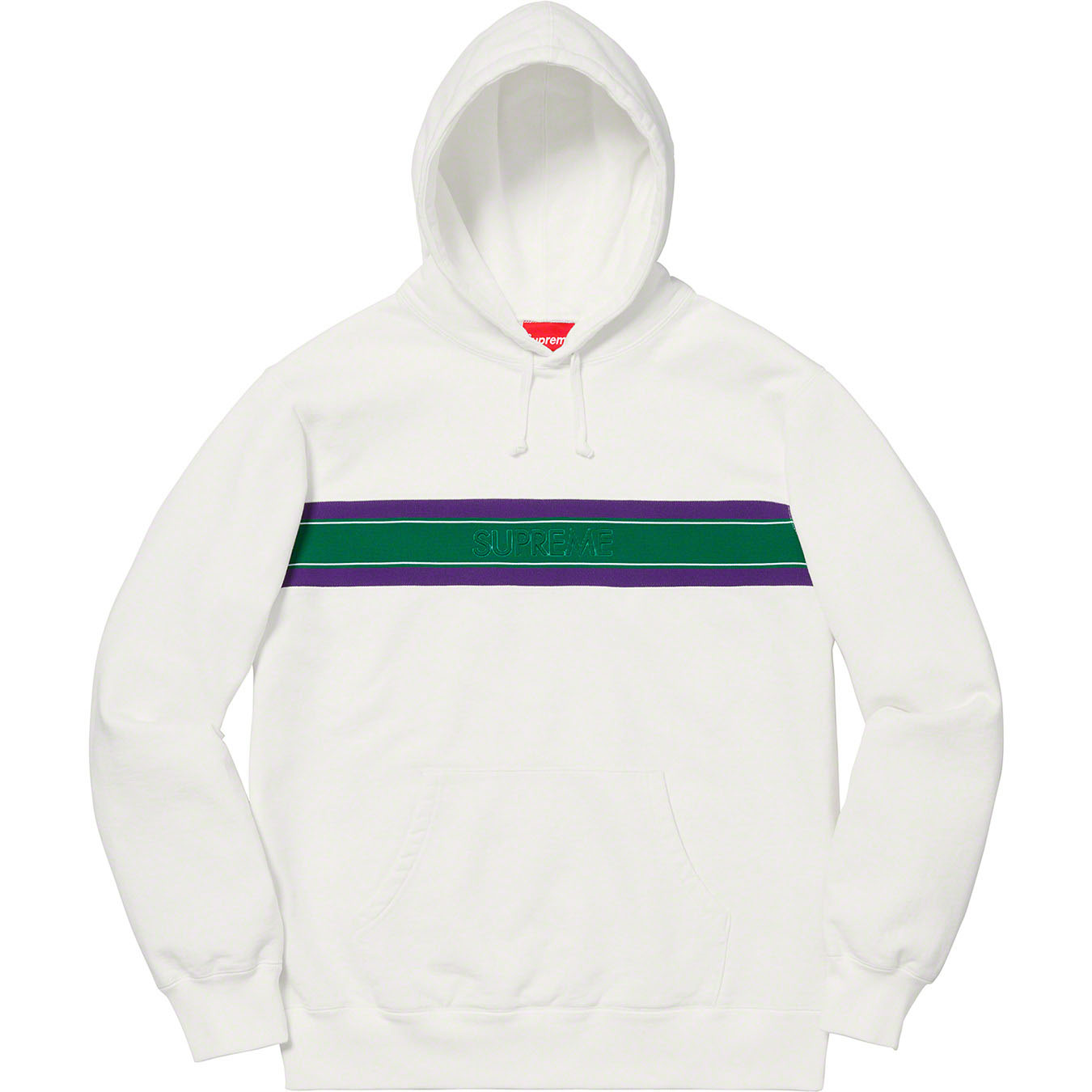 Supreme Chest Stripe Logo Hooded Sweatshirt