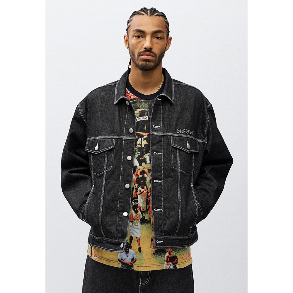 supreme studded denim trucker jacket