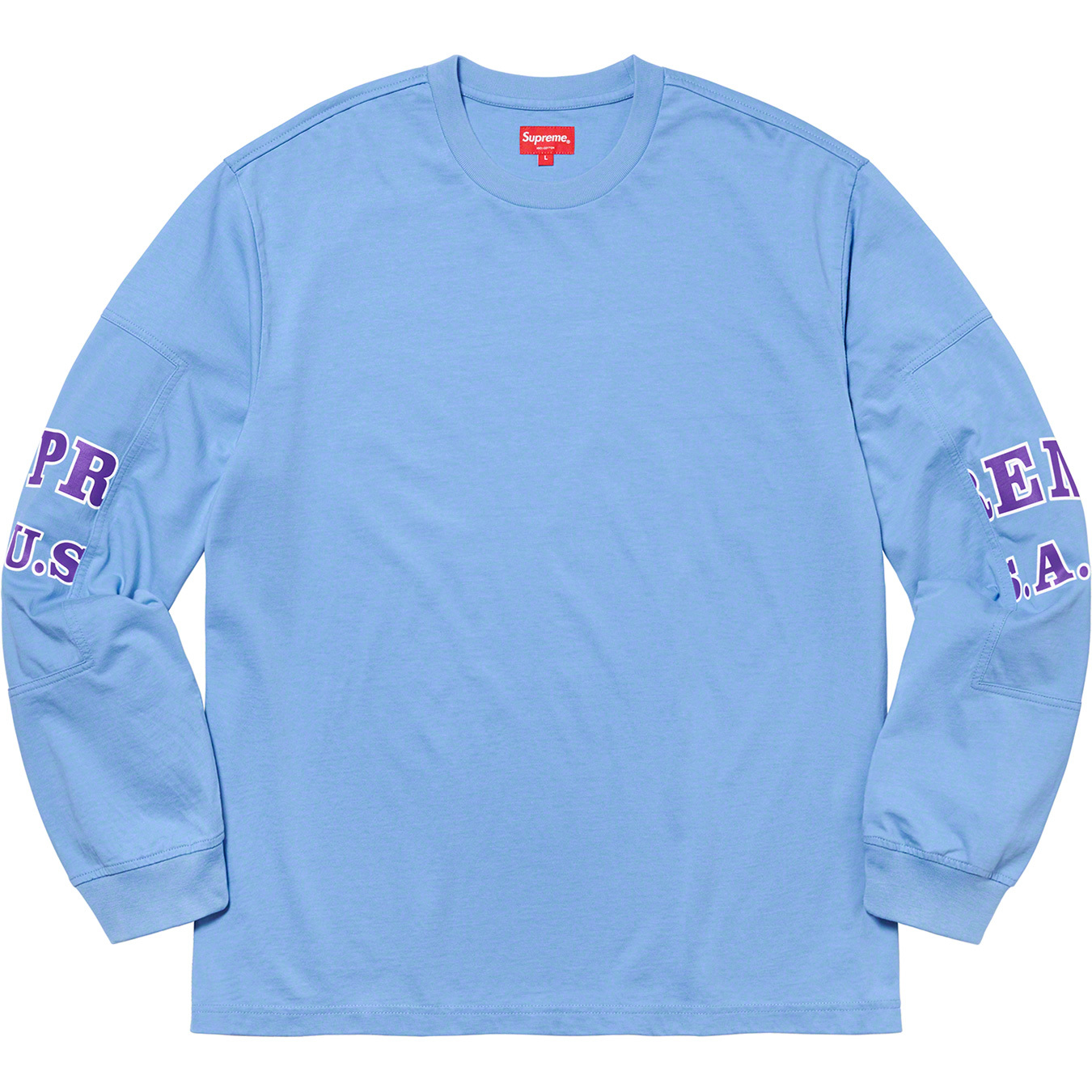 Supreme Blue Sleeve Logo Sweater – On The Arm