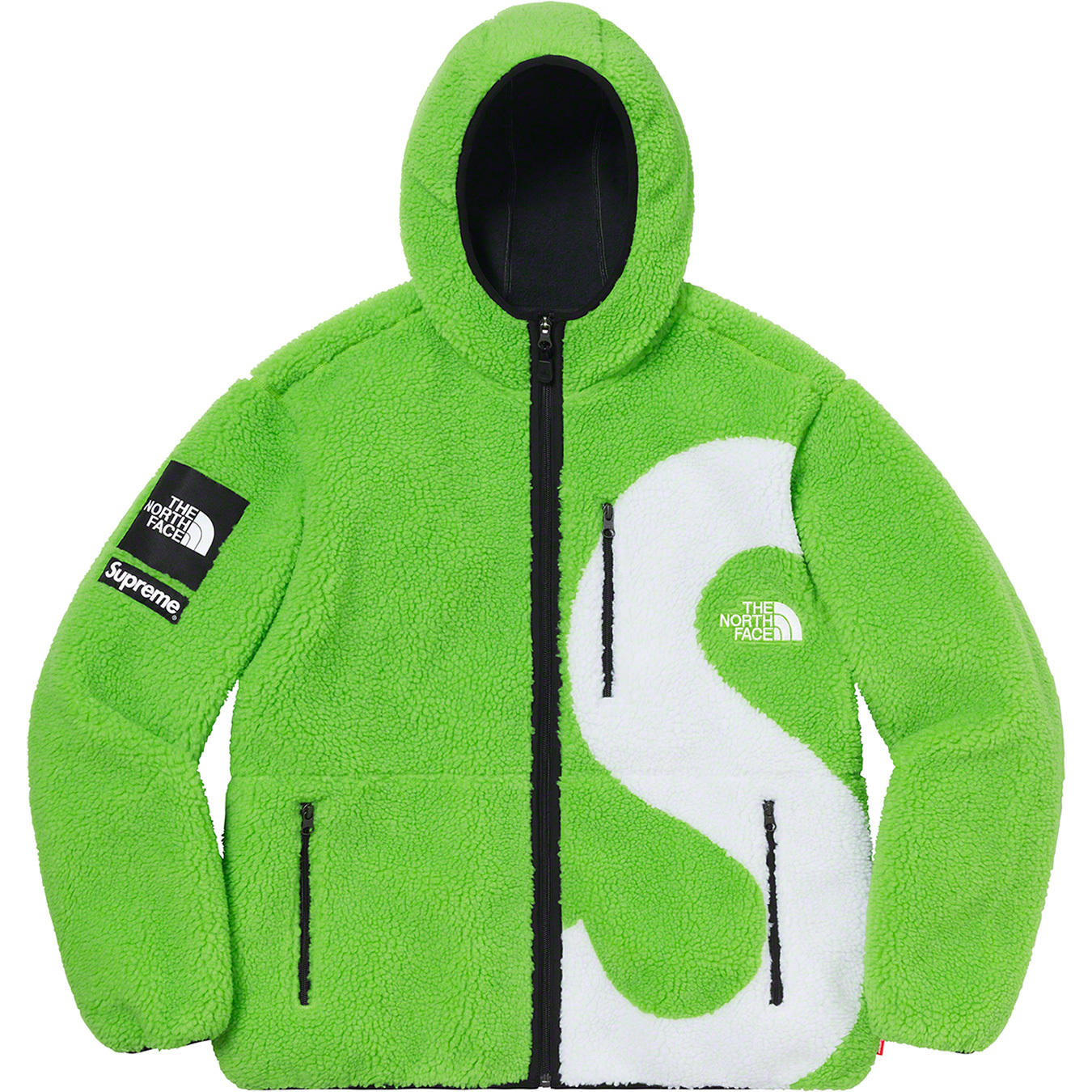 North Face S Logo Hooded Fleece Jacket L