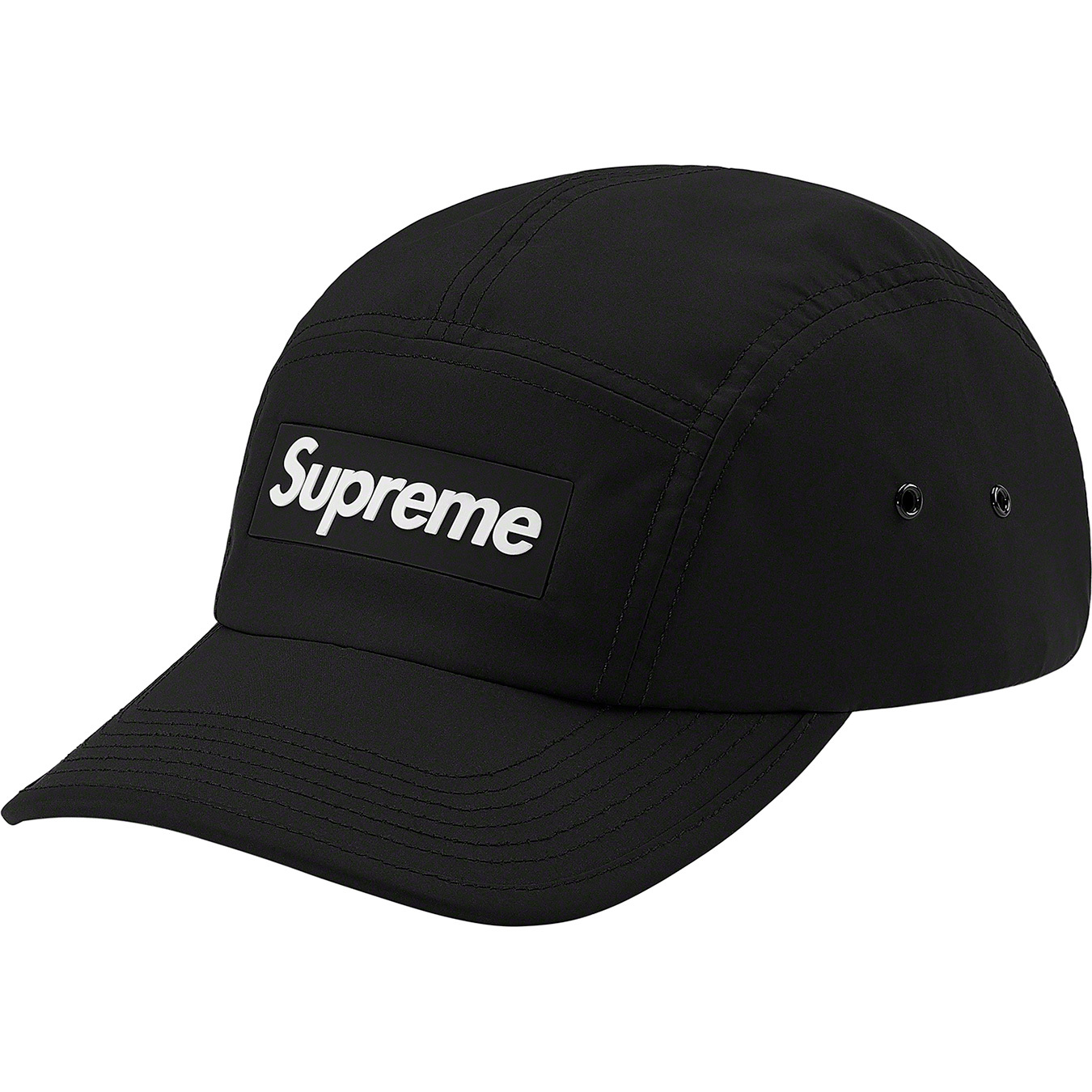 格安安い】 Supreme RUBBER LOGO CAMP CAP ブラック se854 36GJC