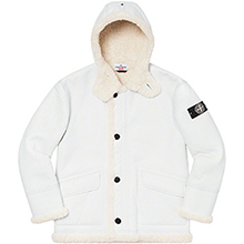 Supreme®/Stone Island® Hand-Painted Hooded Shearling Jacket
