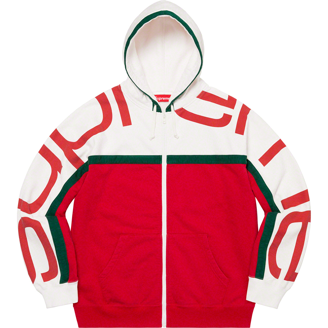 Big Logo Paneled Zip Up Hooded Sweat