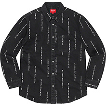 Logo Stripe Jacquard Denim Shirt | Supreme 20fw