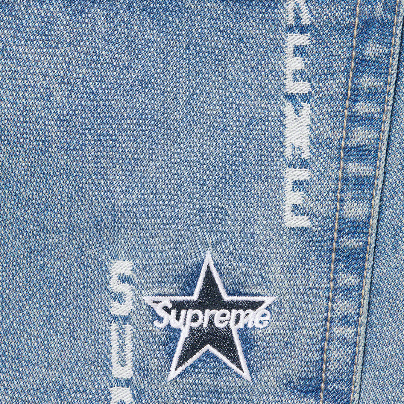Supreme Logo Stripe Jacquard Regular Jean