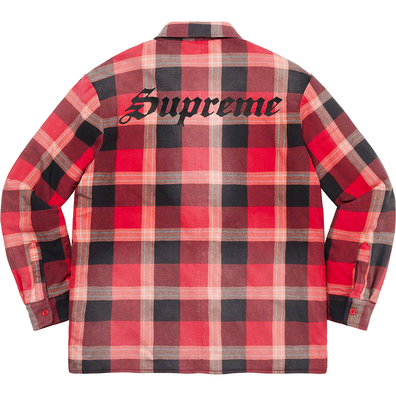 Supreme Quilted Flannel Shirt Red M