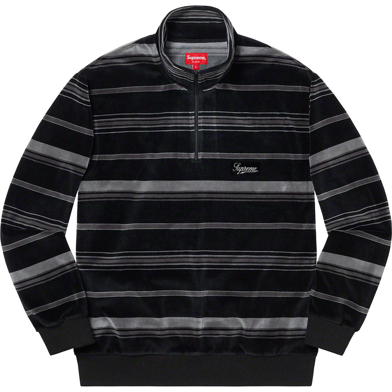 Stripe Velour Half Zip Pullover | Supreme 20fw