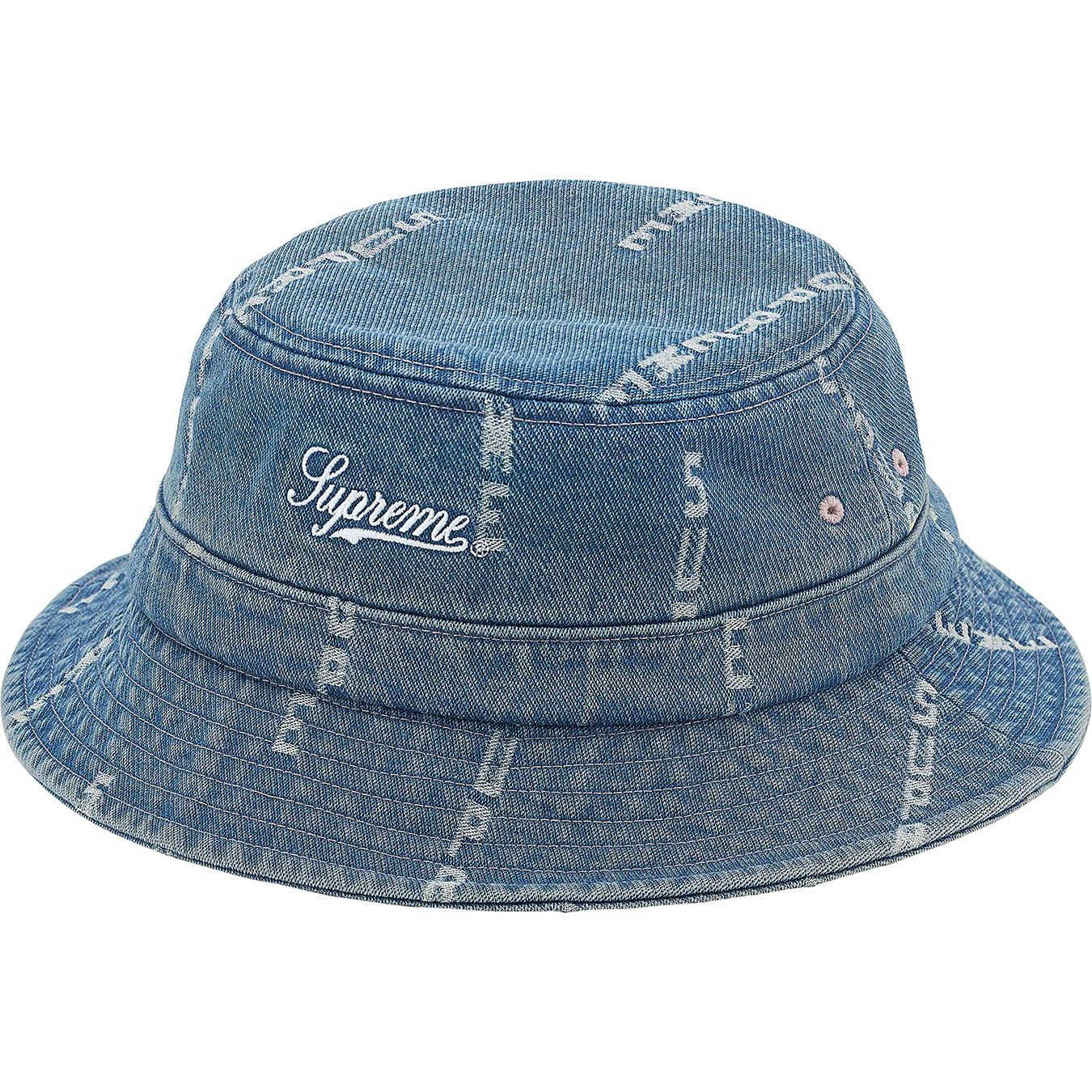 supreme Logo Stripe JacquardDenimCrusherハット