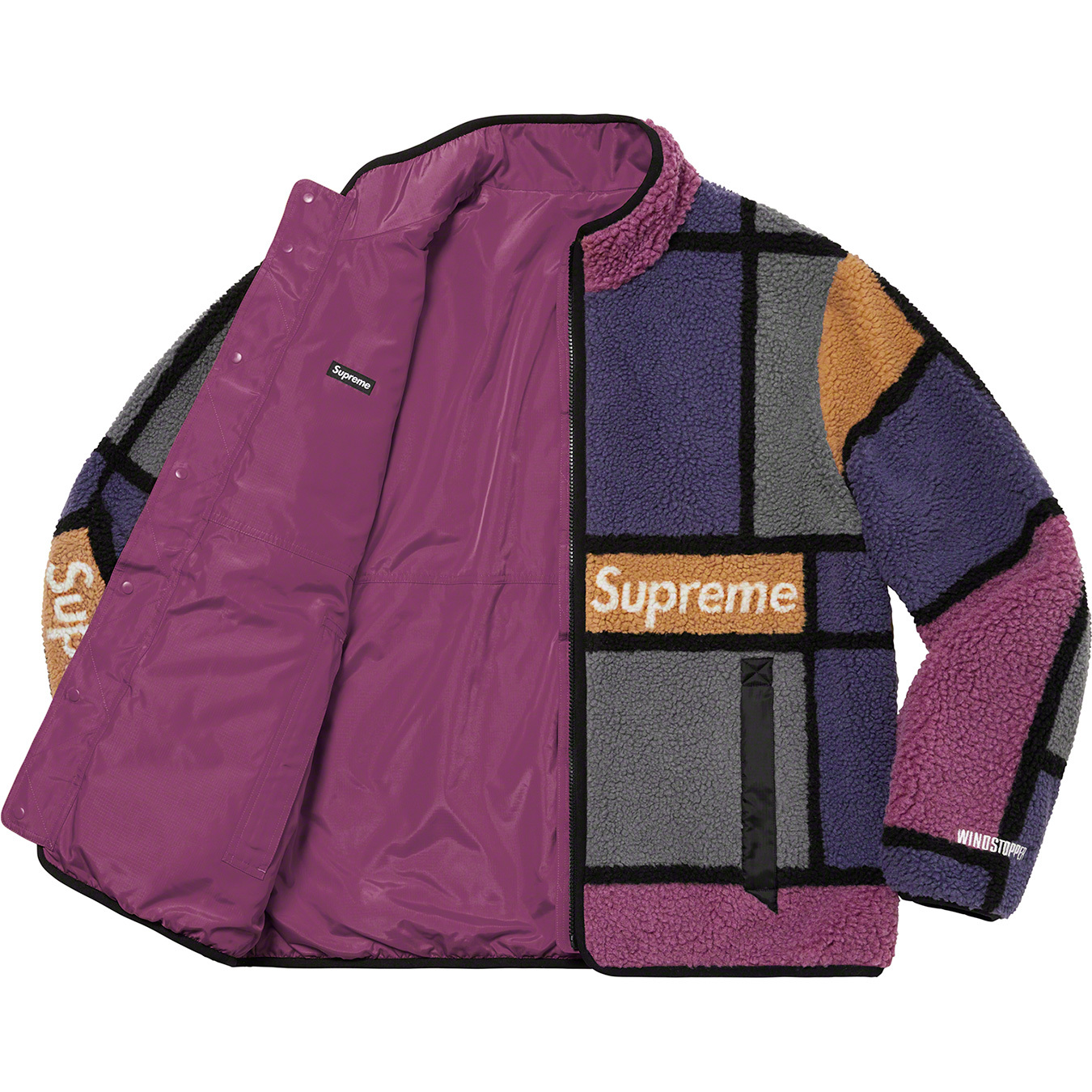 Supreme Reversible Colorblocked Fleece Jacket