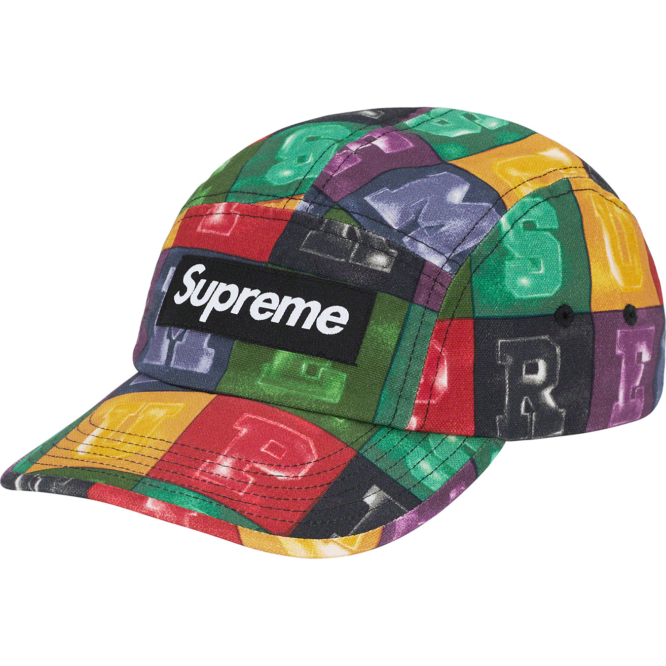 Supreme Blocks Camp Cap Logo 6-Panel