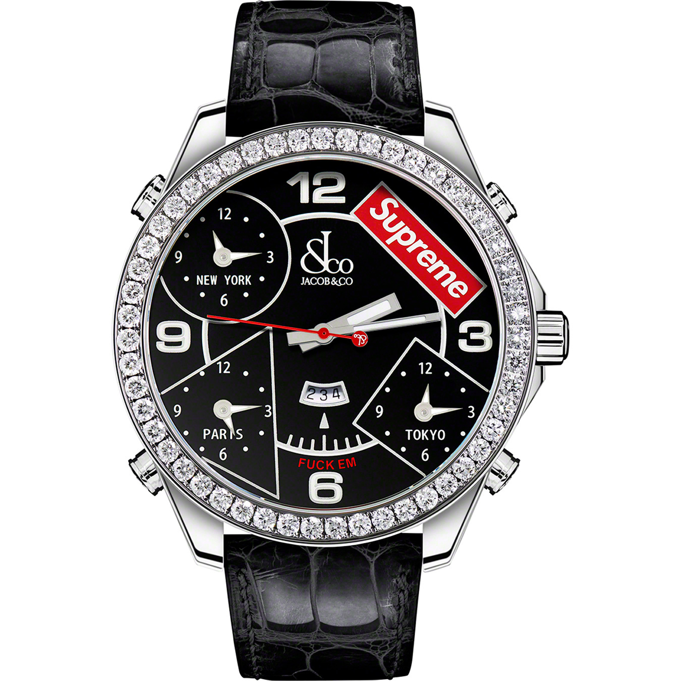 Supreme®/Jacob & Co Time Zone 47mm Watch