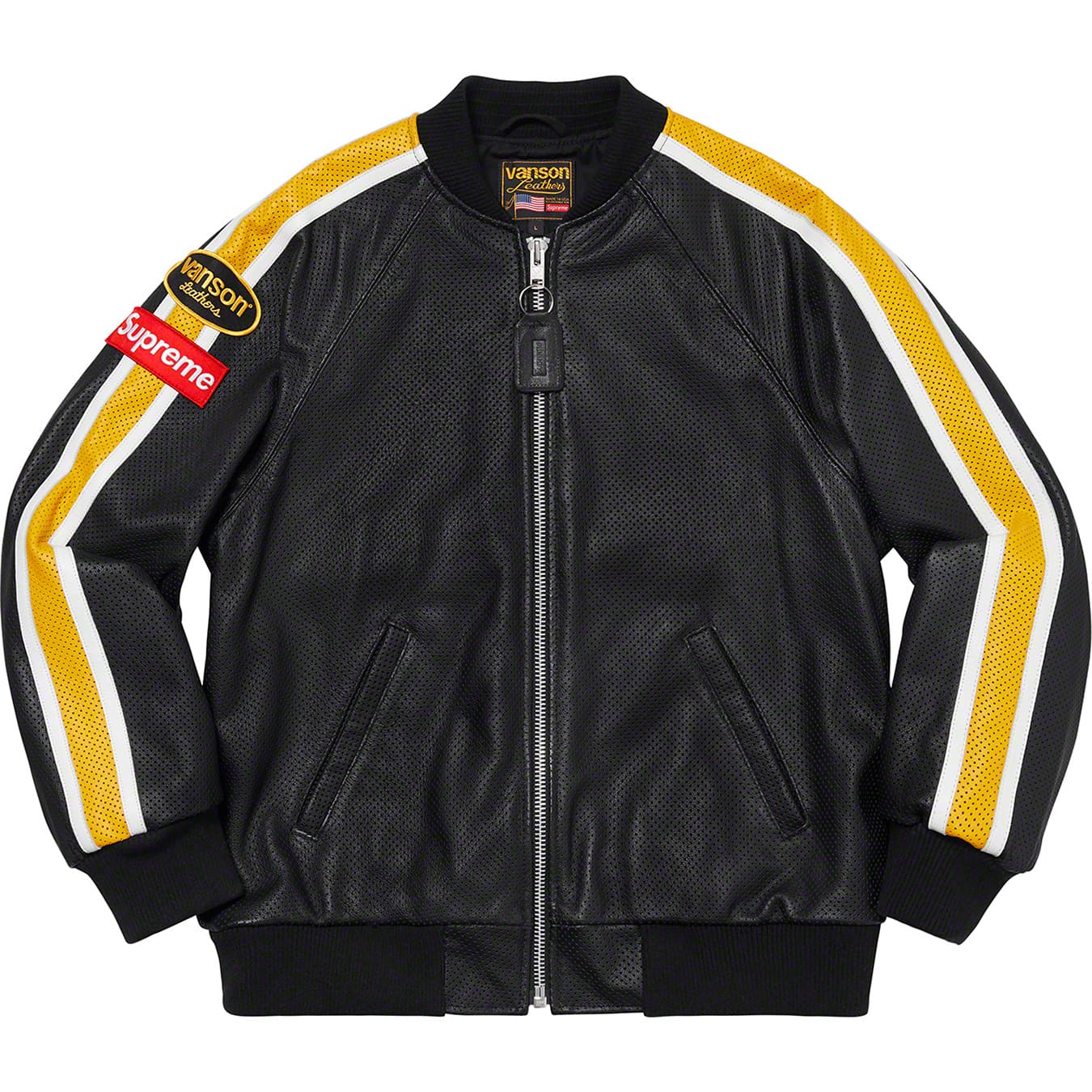 シュプリーム vanson LeathersBomberJacket ブラックL