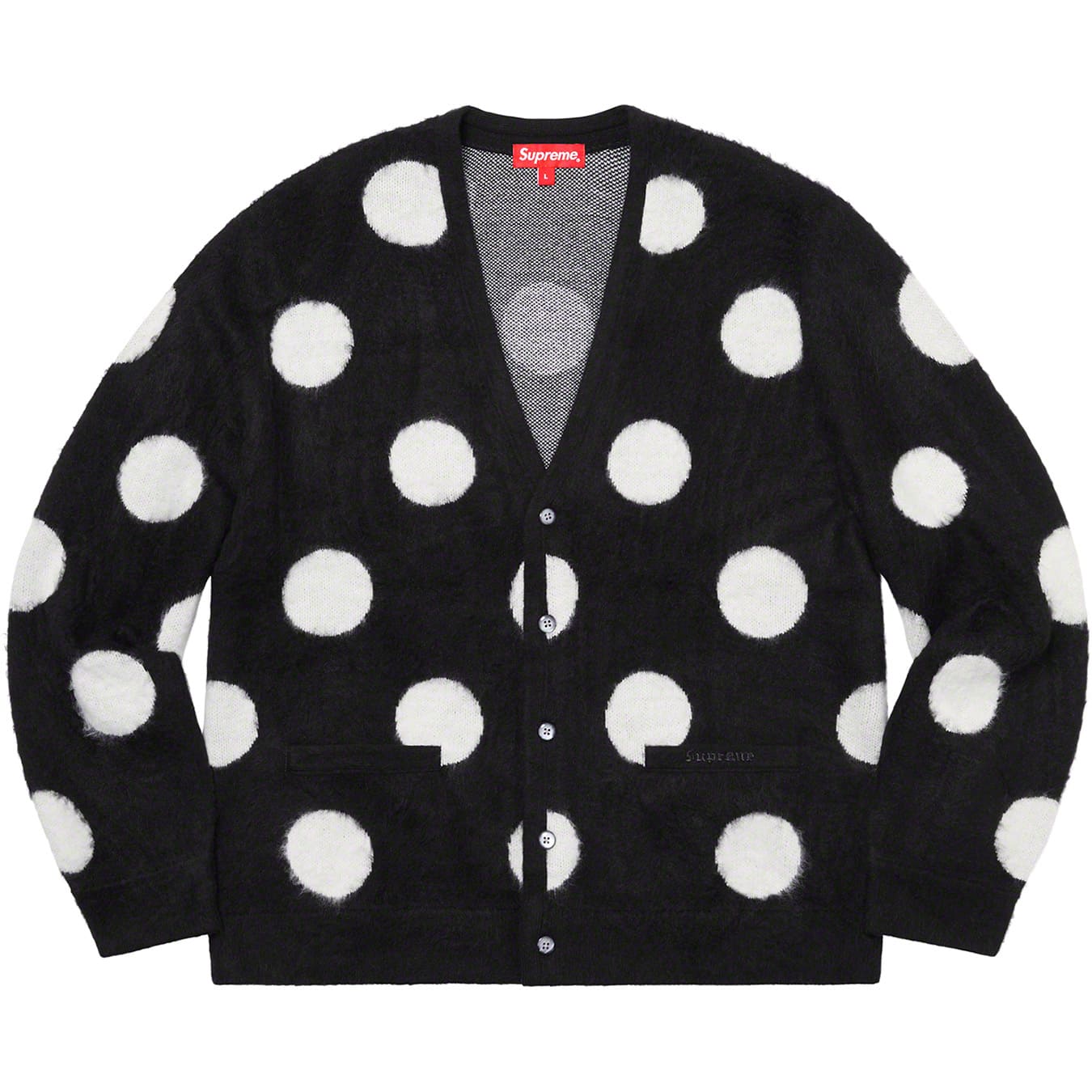 supreme polka dot cardigan black Lサイズ