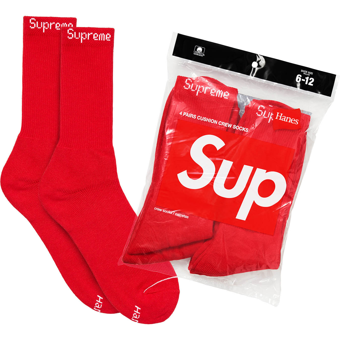 Supreme Supreme®/Hanes® Crew Socks (4 Pack)