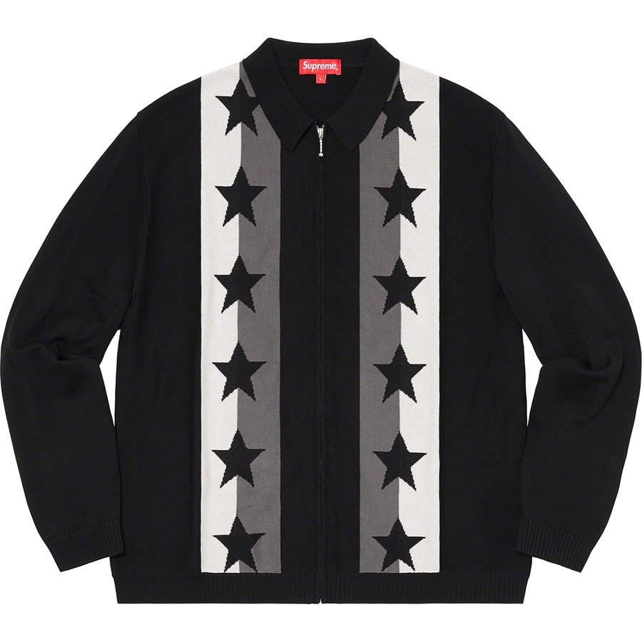 Supreme Stars Zip Up Sweater Polo