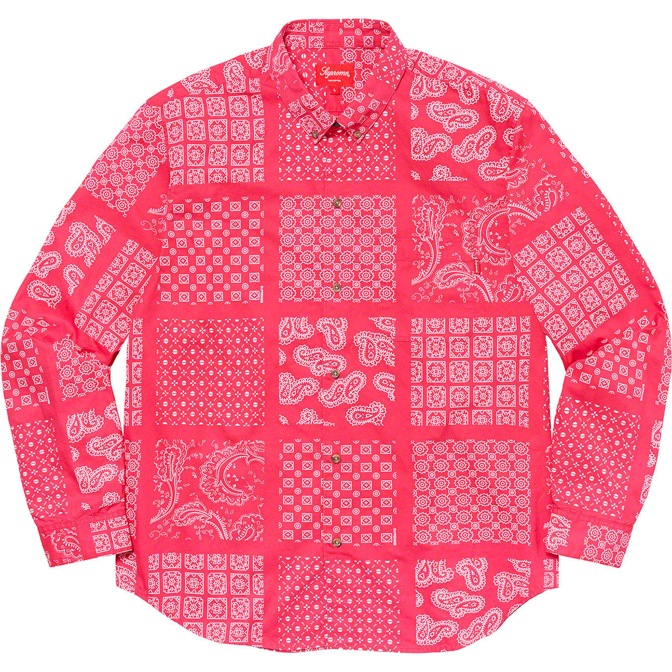 Supreme Paisley Grid Shirt white Sサイズ