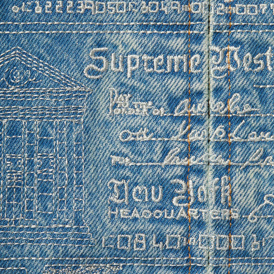 2021 新作】 supreme checks embroidered denim jacket Gジャン/デニム