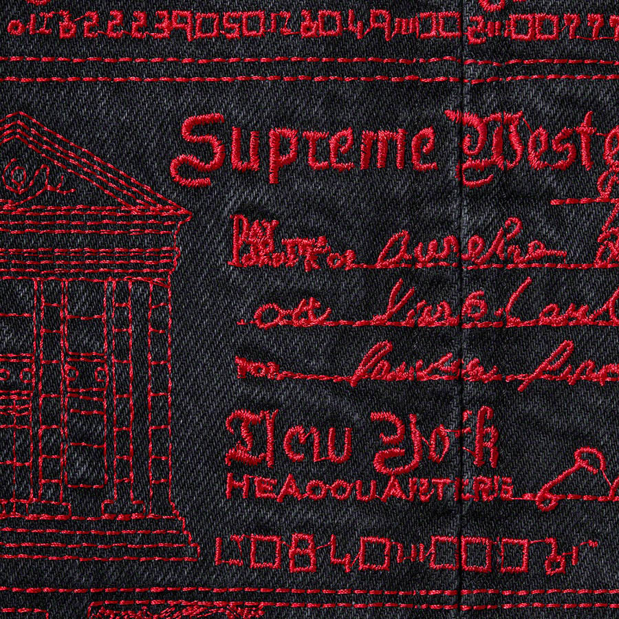 Supreme Checks Embroidered Denim Jacket Gジャン/デニムジャケット ジャケット/アウター メンズ お歳暮