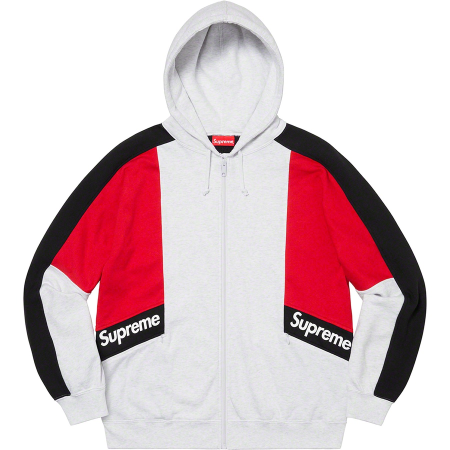 Supreme Color Blocked Zip Up Hooded Sweatshirt