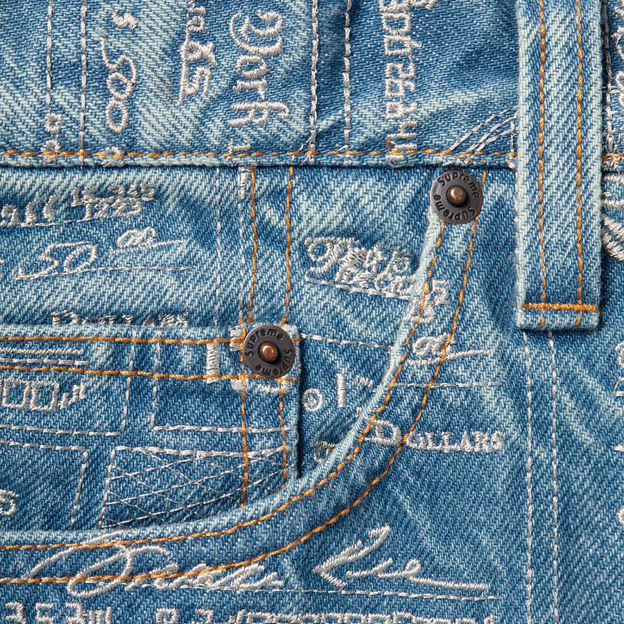 Supreme Checks Embroidered Jean