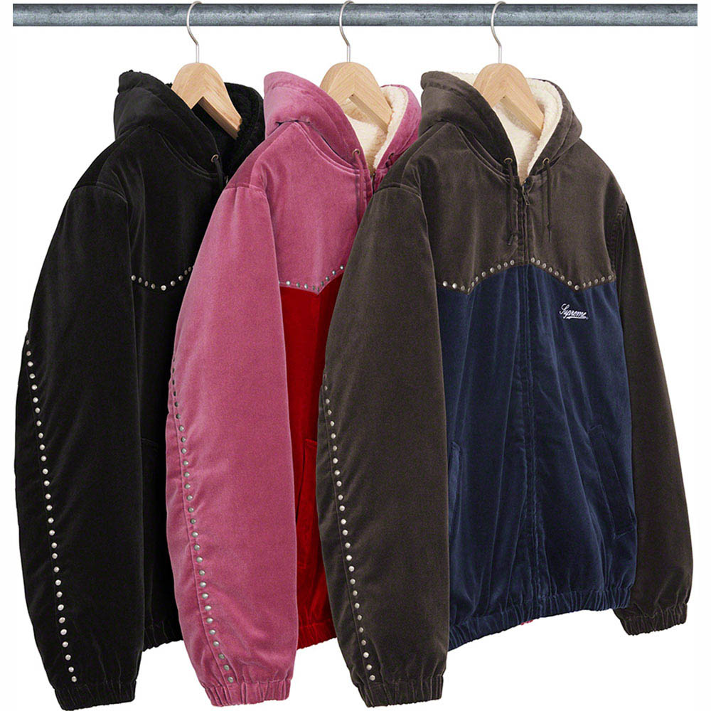 Studded Velvet Hooded WorkJacket Sサイズ - ブルゾン
