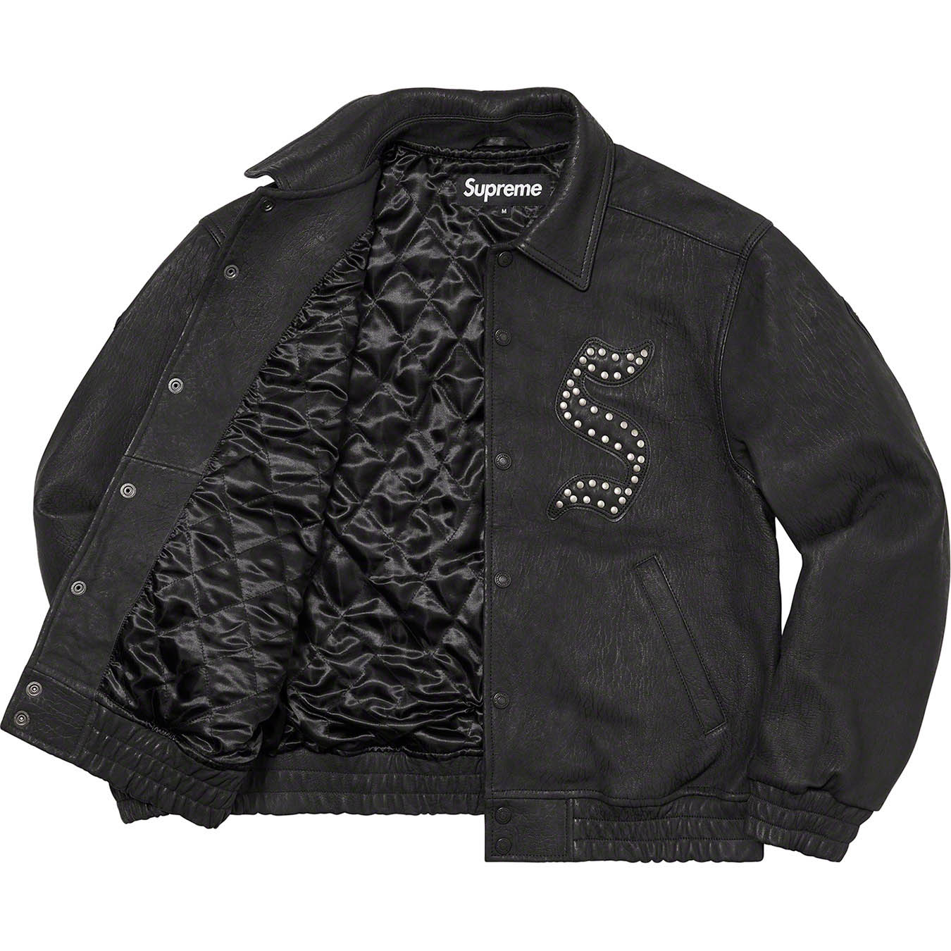 Supreme Pebbled Leather Varsity Jacket
