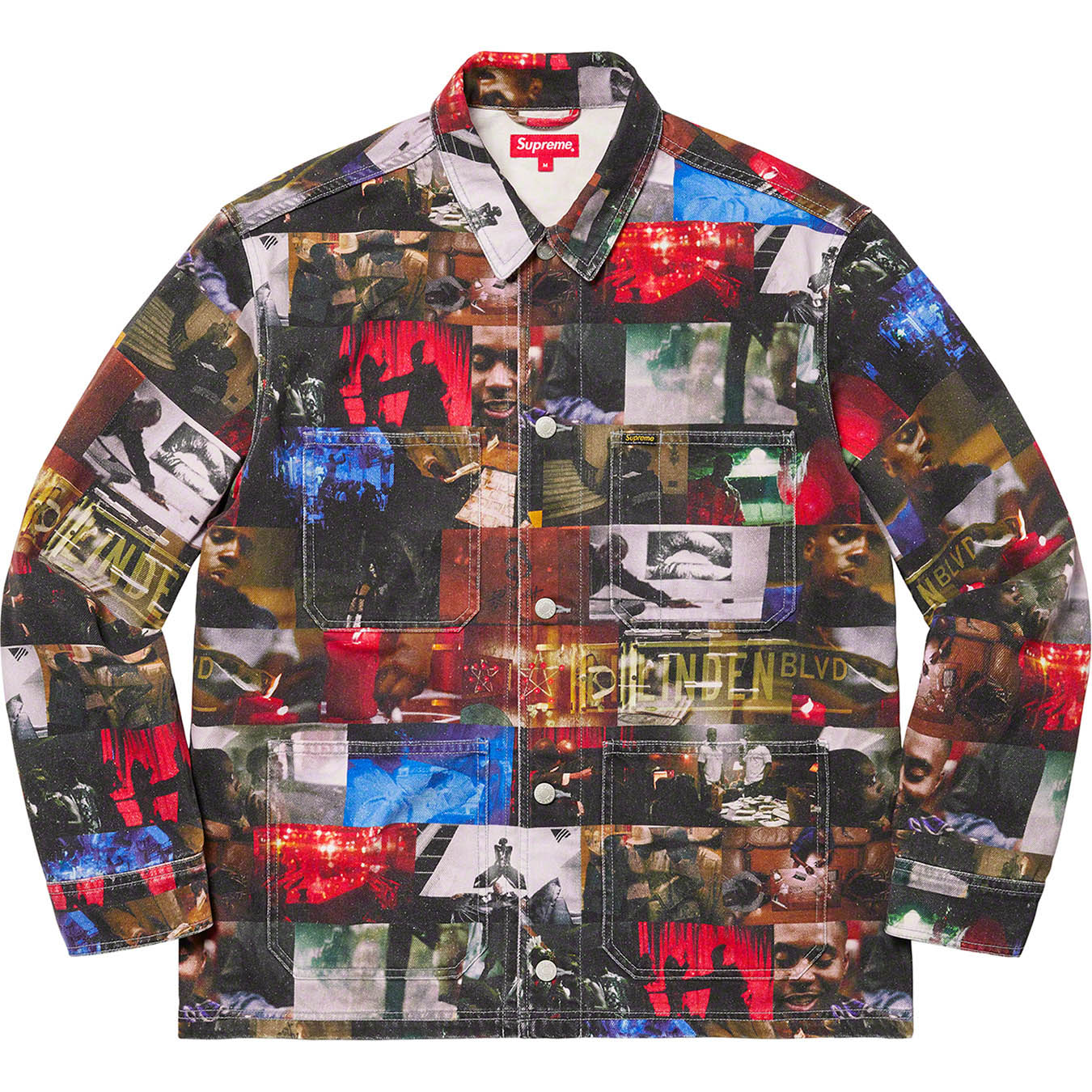 Supreme Nas and DMX Collage Denim Chore Coat