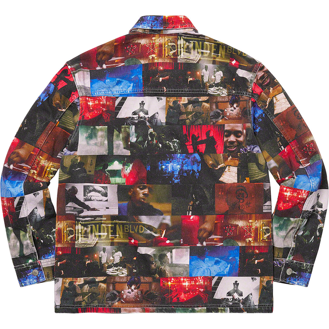 SUPREME シュプリーム 21AW Nas and DMX Collage Denim ナズ ムービーフォト 総柄 チョアコート マルチ