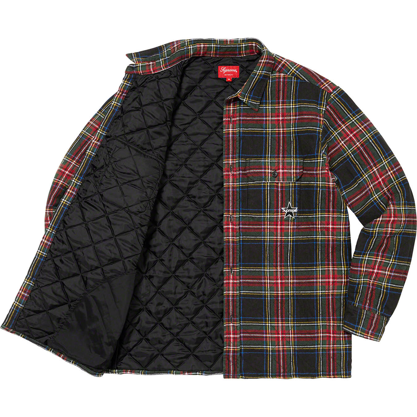 Supreme Quilted Plaid Flannel Shirt M