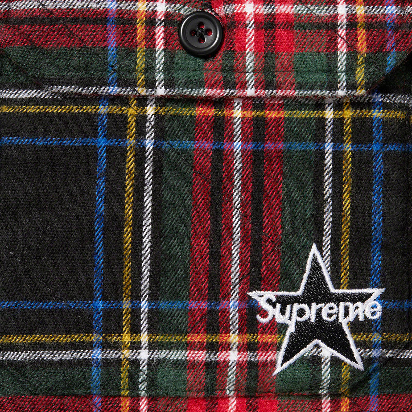 21aw supreme Quilted Plaid Flannel Shirt