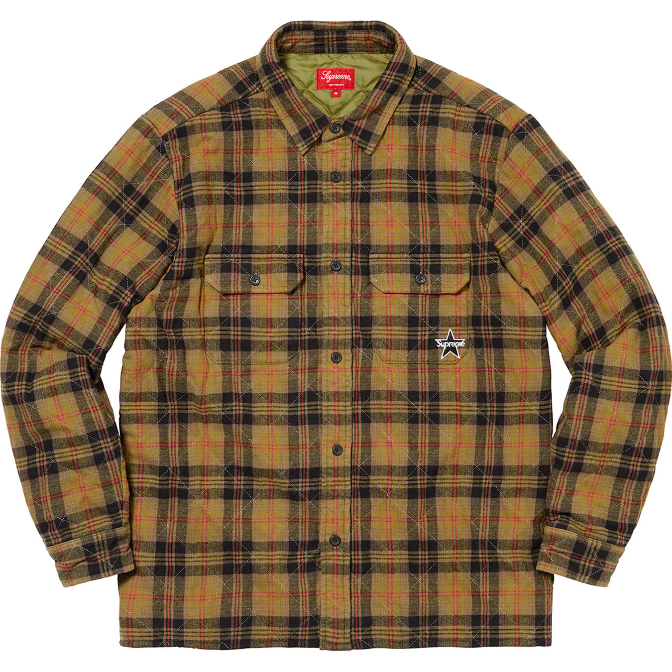 M Supreme Plaid Flannel Shirt Olive 茶色-