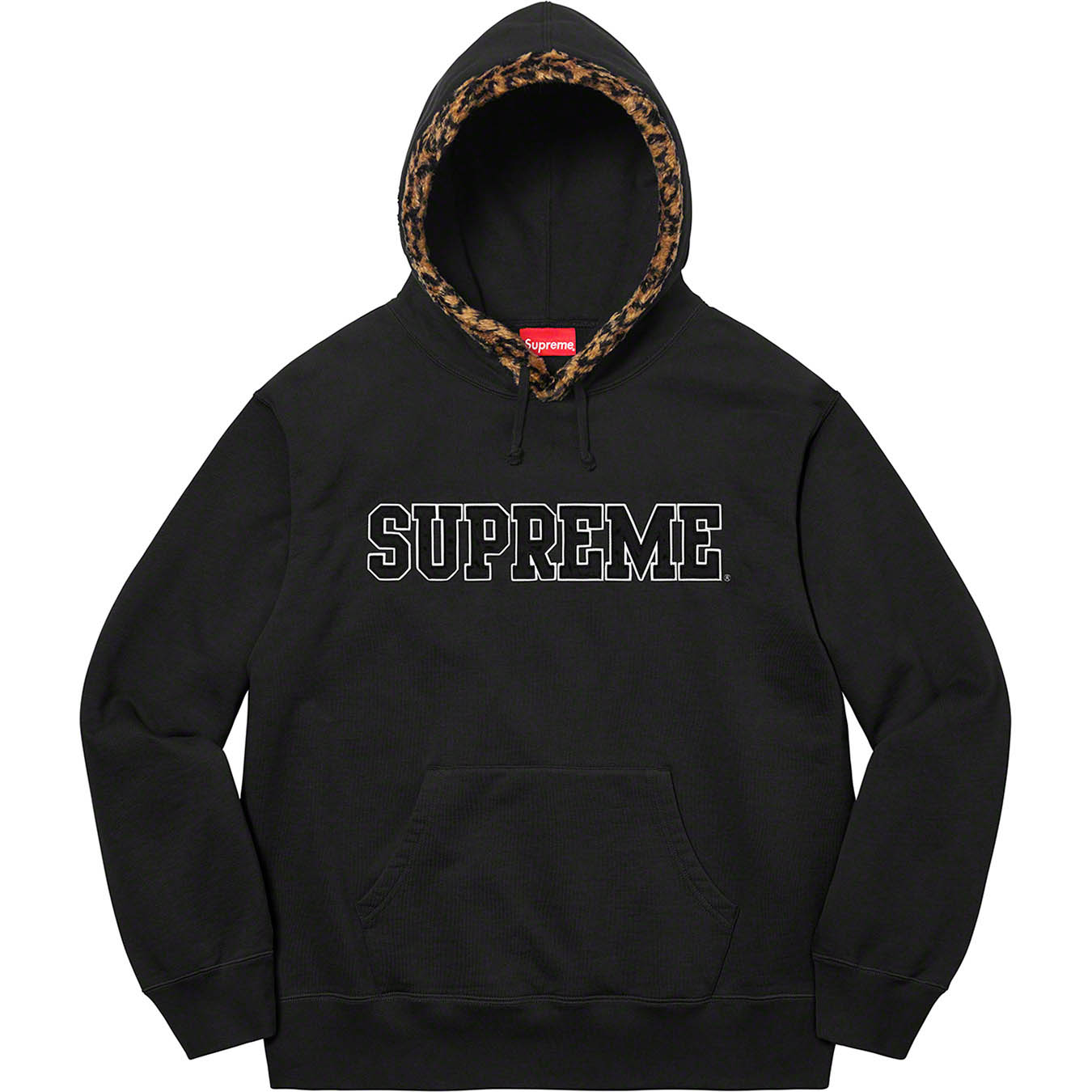 Leopard Trim Hooded Sweatshirt | Supreme 21fw