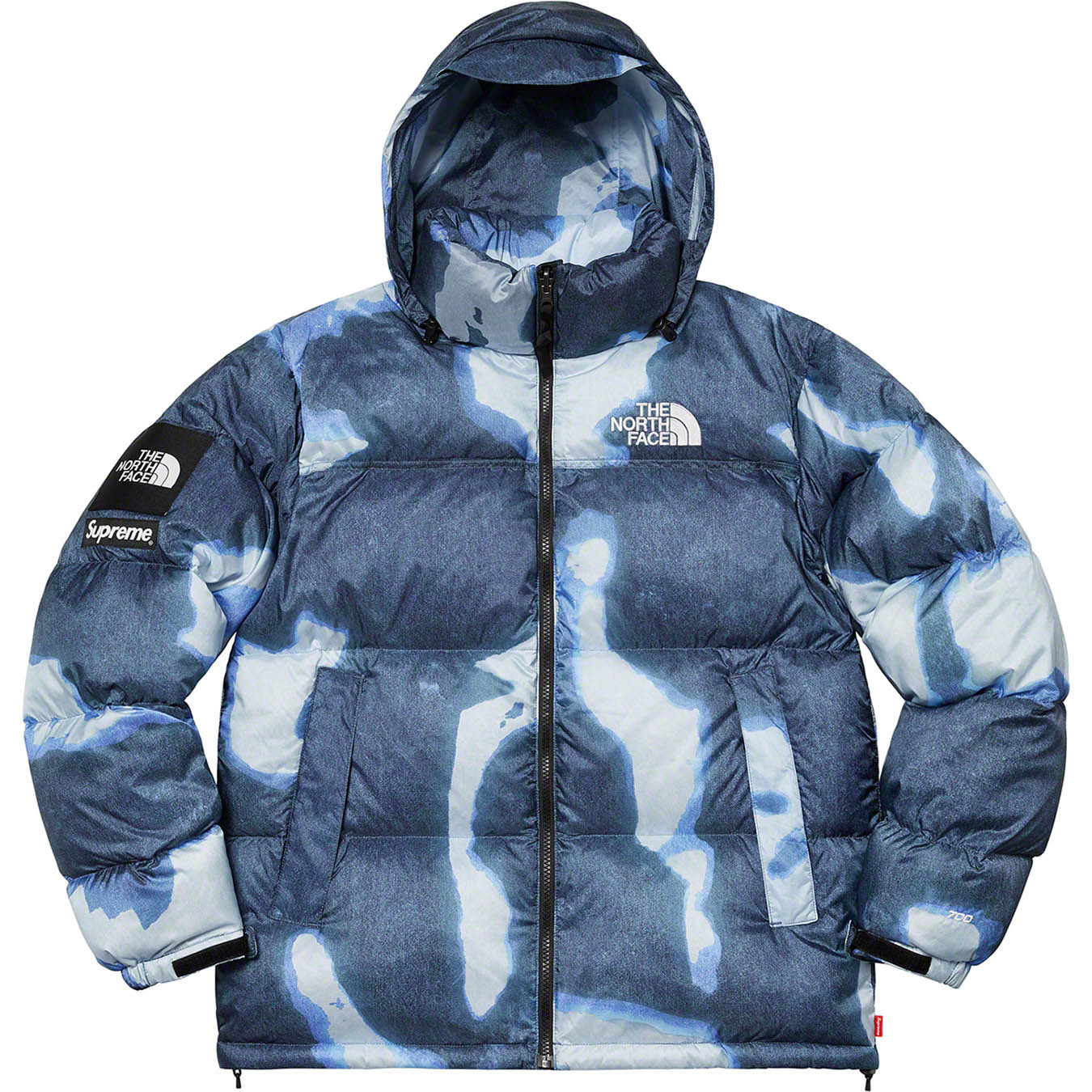 Supreme®/The North Face® Bleached Denim Print Nuptse Jacket ...