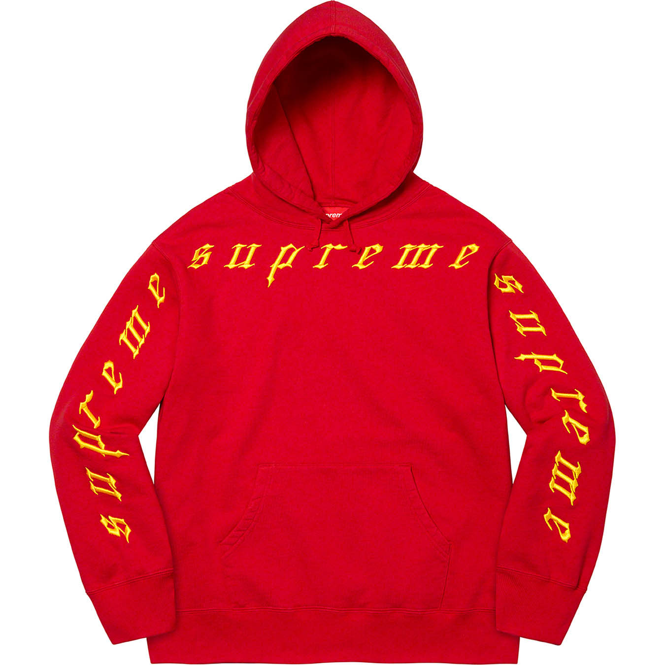 Supreme Raised Embroidery Hooded Sweatshirt