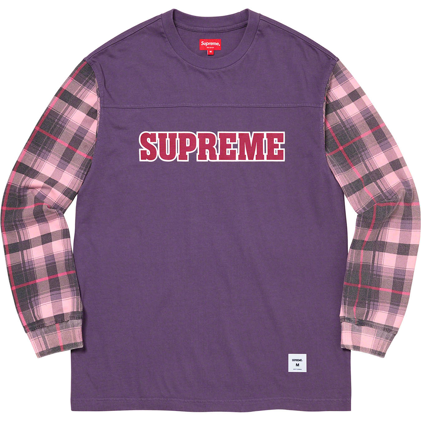 トップスSupreme Plaid Sleeve L/S Top ブラック M - Tシャツ