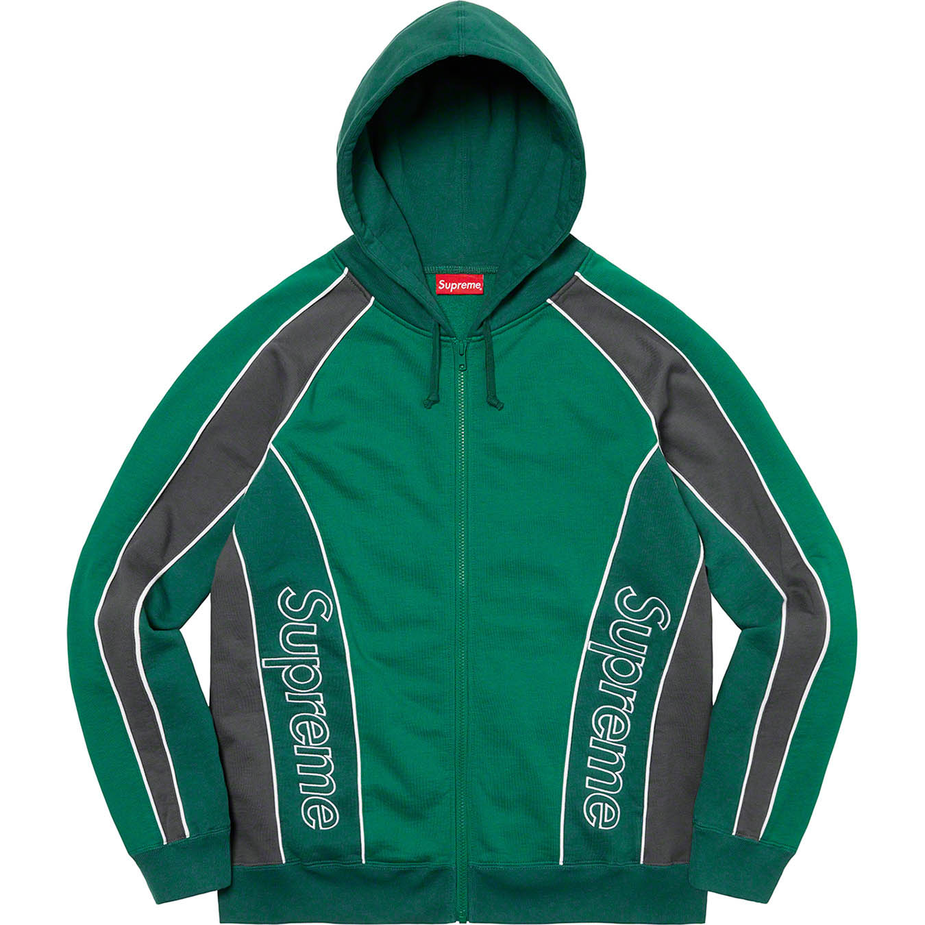 Supreme Track Paneled Zip Up Hooded Sweatshirt