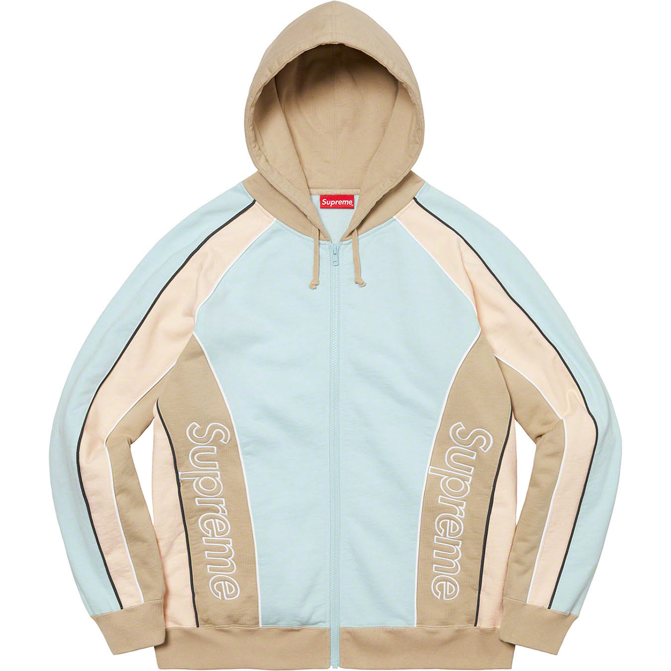 Supreme Track Paneled Zip Up Hooded Sweatshirt