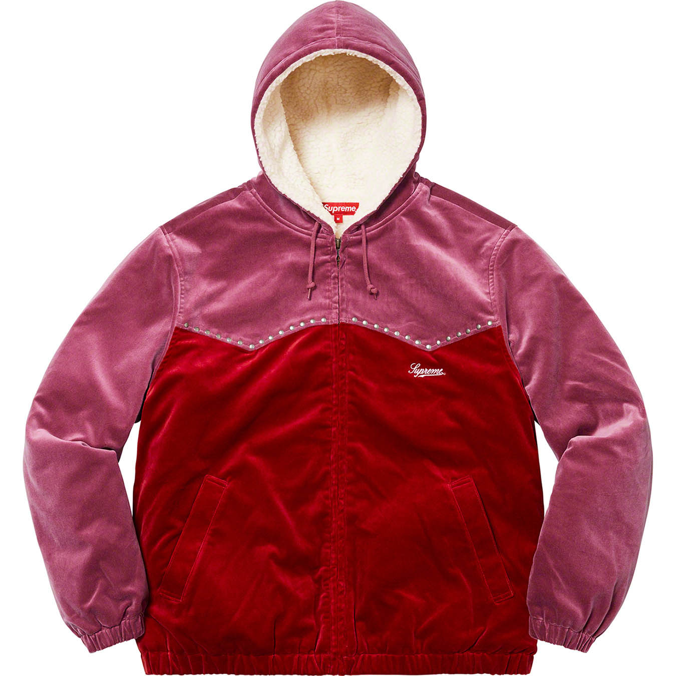 Studded Velvet Hooded Work Jacket | Supreme 21fw